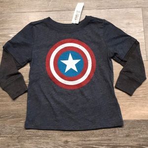 🔥NWT Captain America Long Sleeve Tee